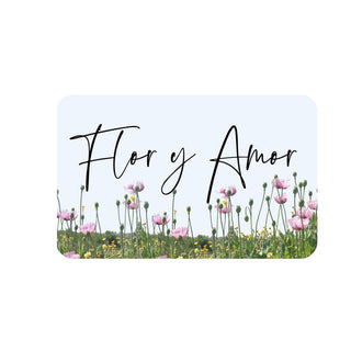 Flor y Amor e-gift card with poppy fields
