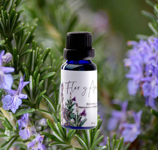 Rosemary Essential Oil Blend (Concentration) with rosemary background