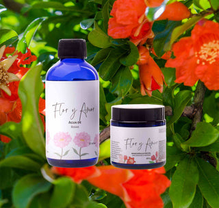 Organic Pomegranate and  Frankincense Face Mask with pomgranate flowers