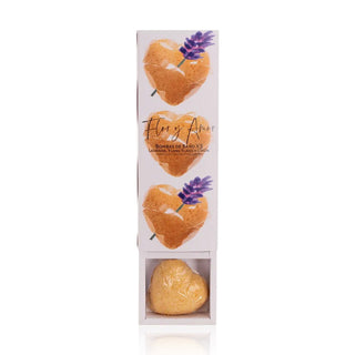 Mini Yellow Hearts - Lavender Bath Bombs - Sleep - 3 Pack (45g) with lavender, ylang ylang and lemon Flor y Amor