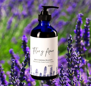 Relaxing Body Oil with Lavender, Ylang Ylang and Lemon 205ml with lavender