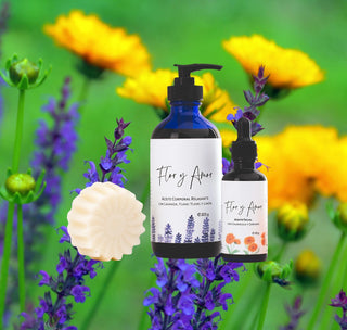 Lavender bundle with lavender and calendula background image