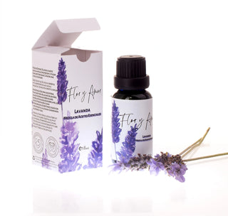 Lavender Essential Oil Blend from Flor y Amor in it's packaging