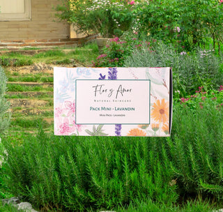 Muscle recovery Rosemary - Mini Pack Flor y Amor on garden background.