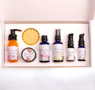 a box of our 30 day facial ritual wiht our pomegranate face mask and face serum.